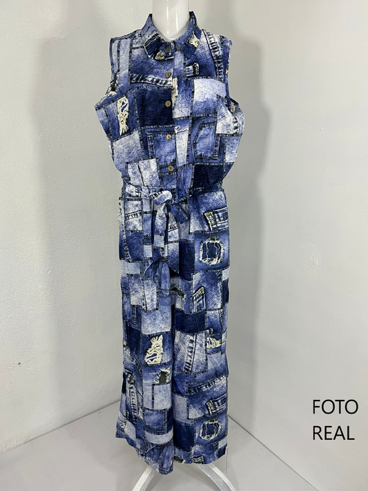 JPS19 - Palazzo estampado con cinturón