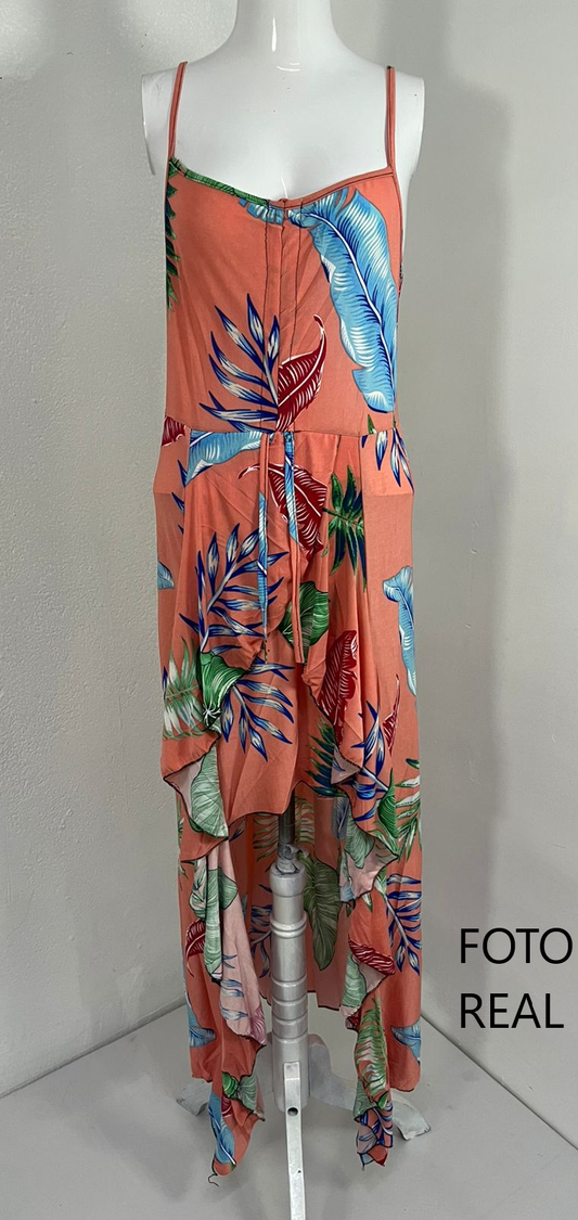 LT157 - Vestido Tropical Asimétrico