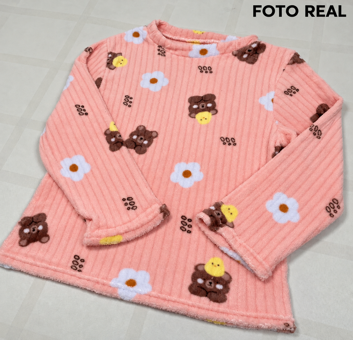 KPJ401 - Conjunto de Pijama Infantil Afelpado Estampado