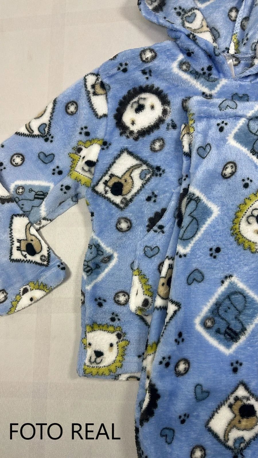 TE281R - Pijama Polar Infantil de Dos Piezas con Capucha para Niño y Niña