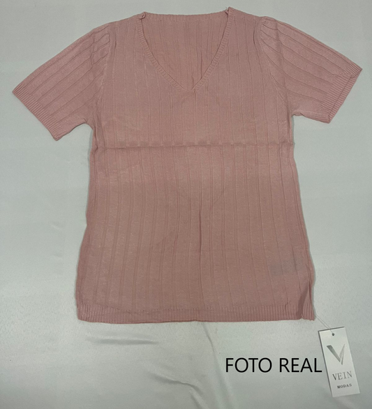 VB106 - Blusa acanalada manga media