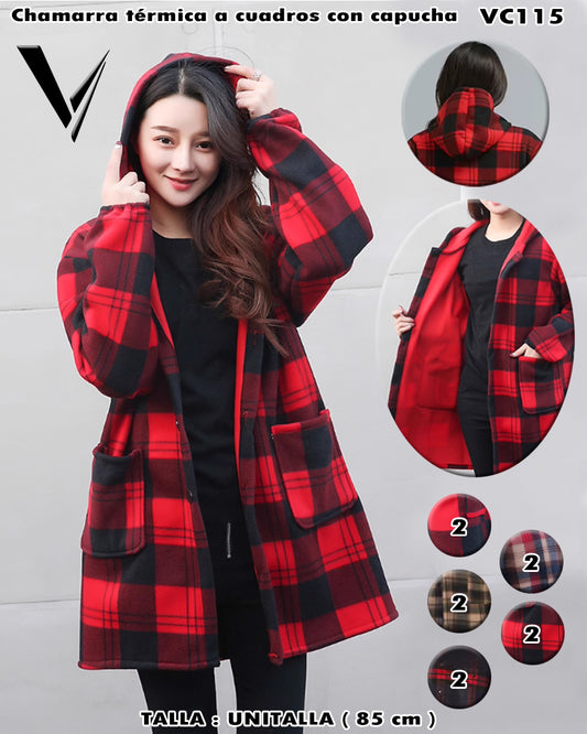 VC115 - Chamarra térmica a cuadros con capucha