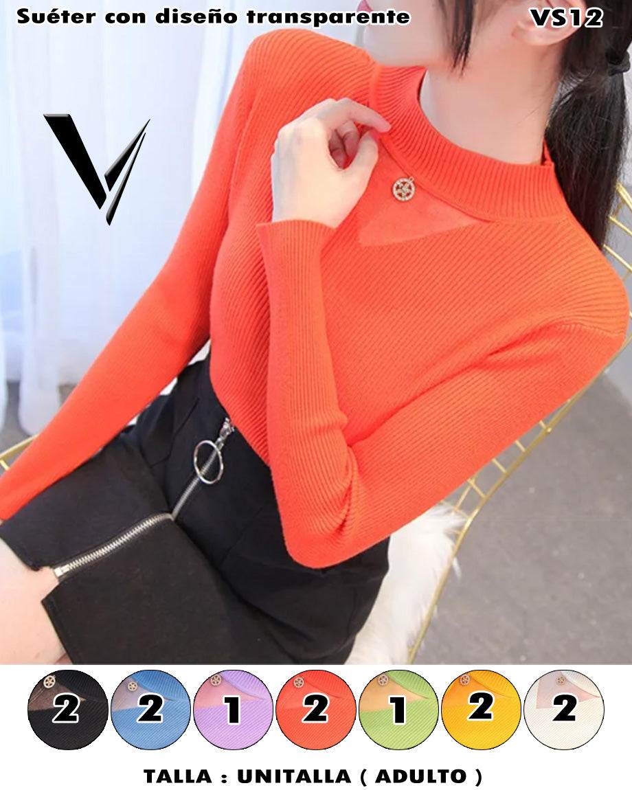 VS12 - Suéter con diseño transparente