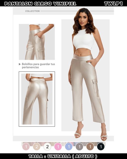 TWLP1 - Pantalon cargo vinipiel