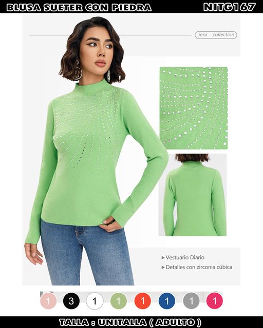 NITG167 - Blusa sueter con piedra