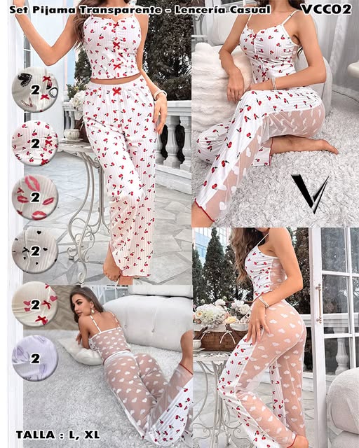 VCC02 - Set Pijama Transparente - Lencería Casual