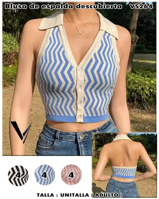 VS264 - Blusa de espalda descubierta