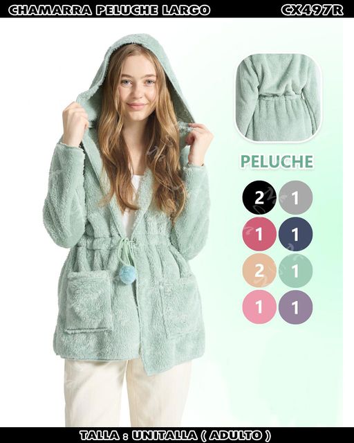 CX497R - Chamarra Peluche Larga