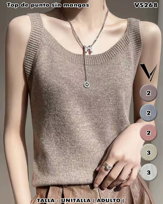 VS268 - Top de punto sin mangas
