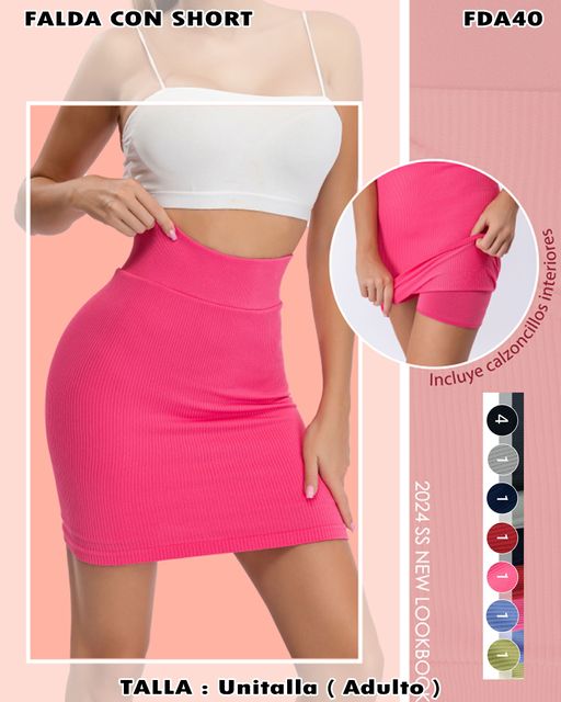 FDA40 - Falda con short