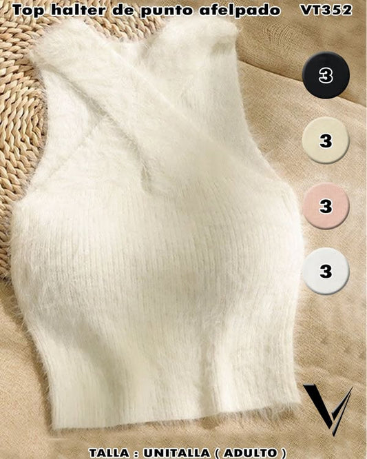 VT352 - Top halter de punto afelpado