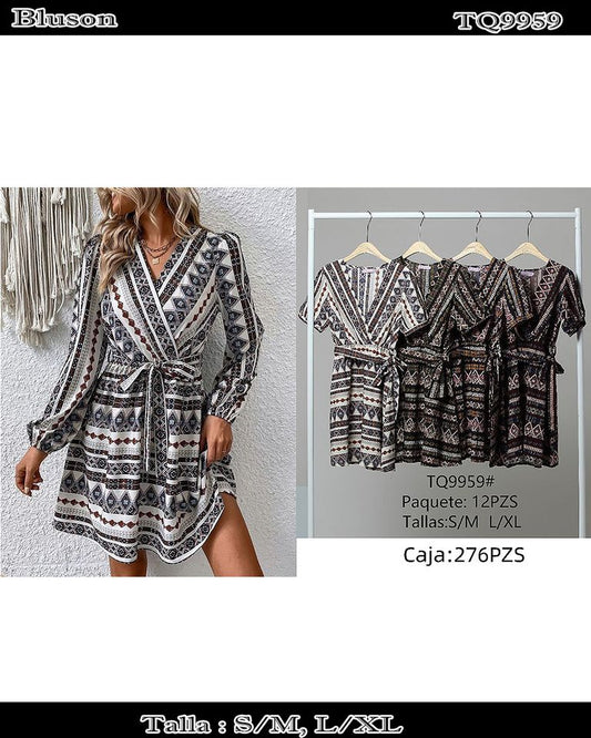 TQ9959 - Vestido manga corta