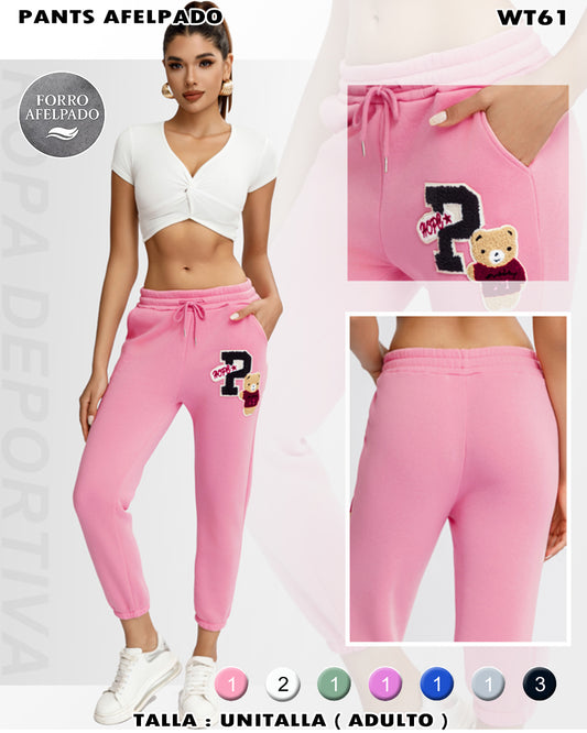 WT61 - Pants Afelpado con Bordado de Osito