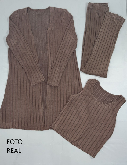 RPW021 - Conjunto 3 Piezas Tejido Acanalado
