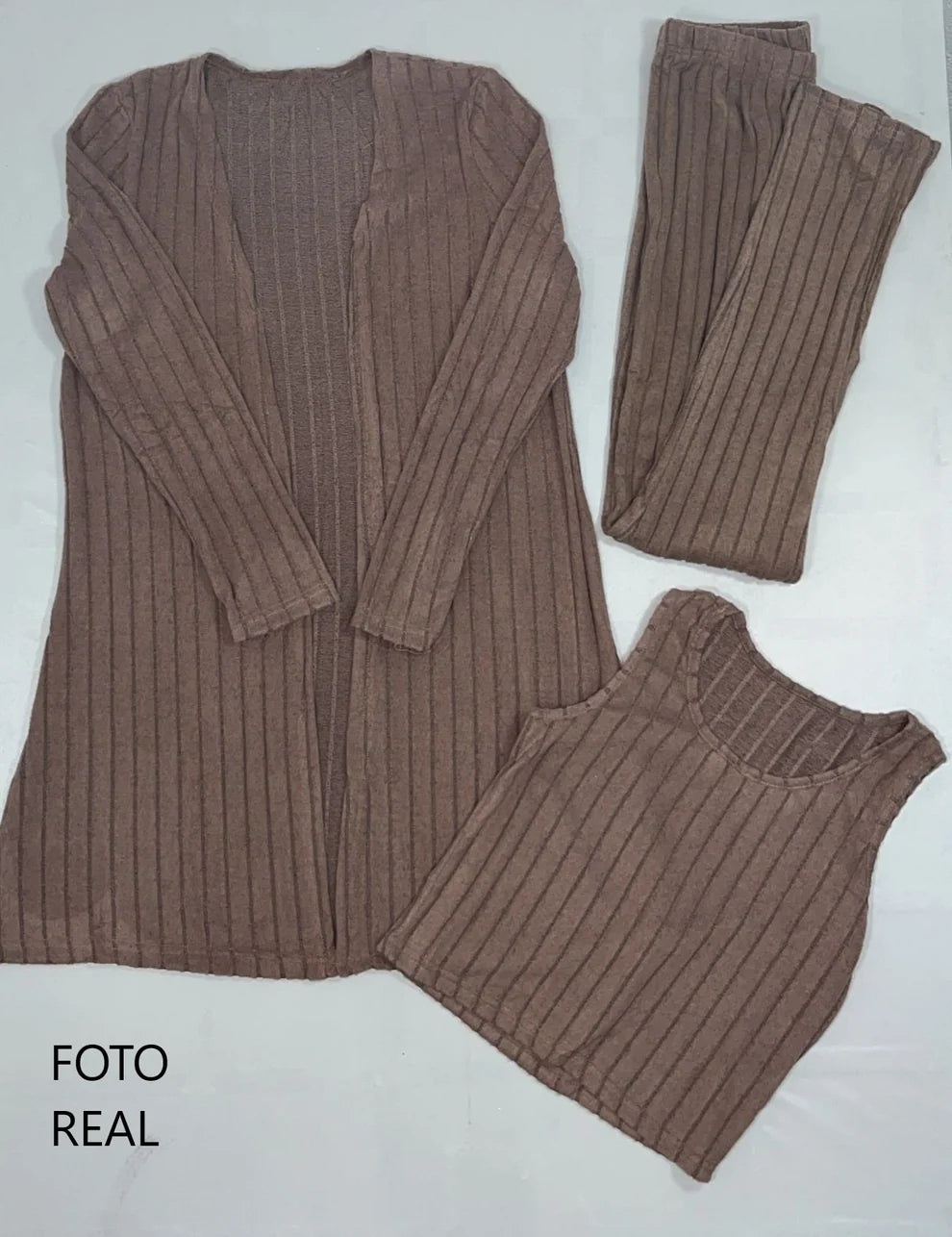 RPW021 - Conjunto Acanalado de 3 Piezas para Dama