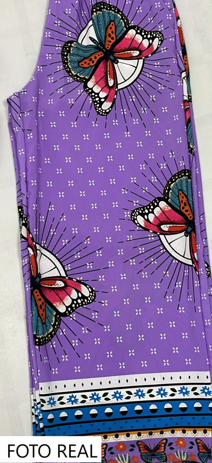 PTSET9 - Conjunto Pantalón Palazzo Mariposa