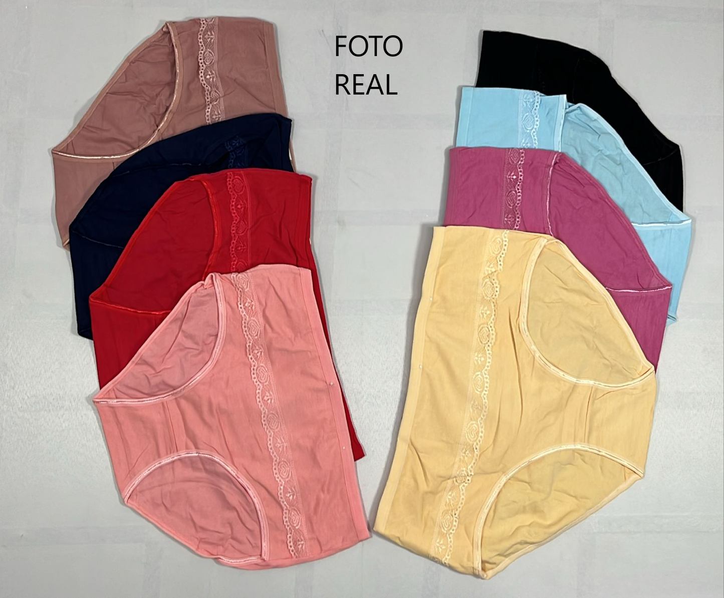 A9386 - Pantie plus size de algodón con bordado
