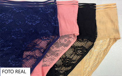 DF7206 - Pantie plus size de algodón con encaje