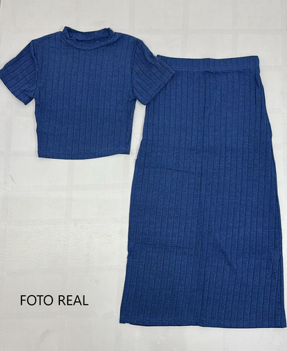RWS001 - Set Casual de falda y top de tejido suave