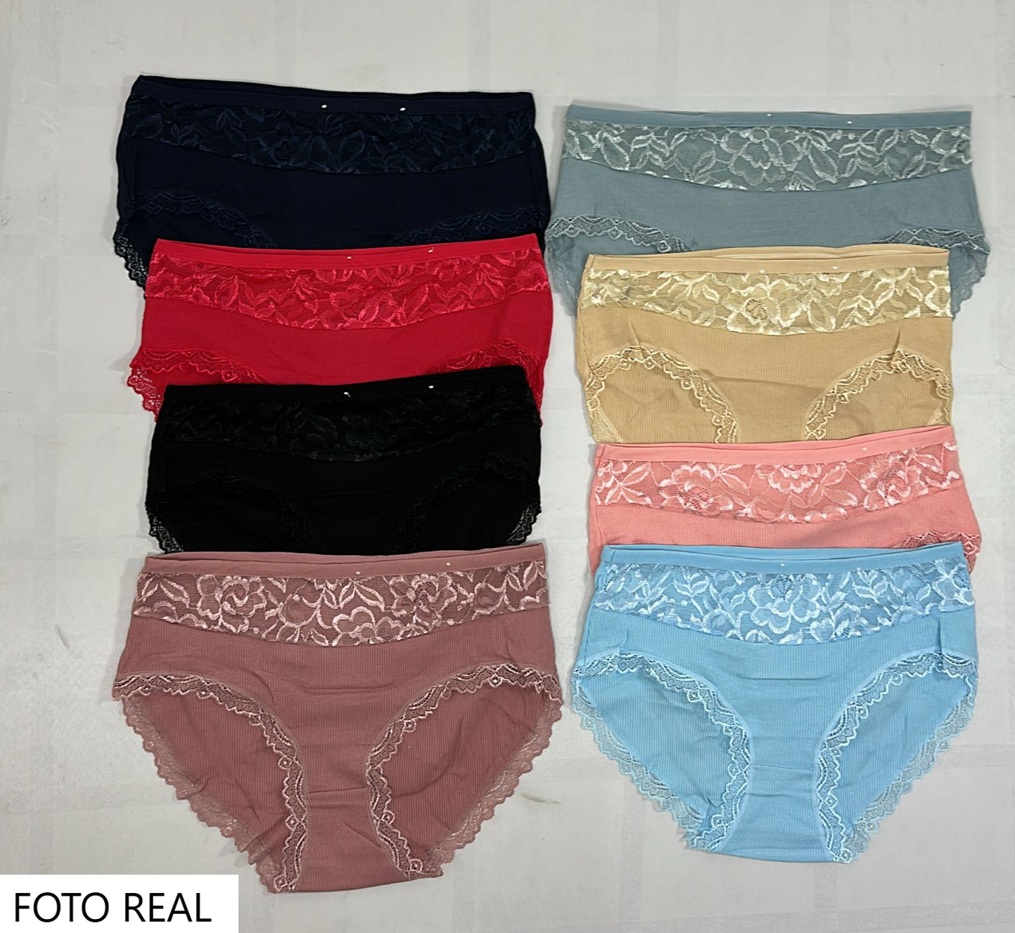 A9356 - Pantie plus size de algodón con encaje