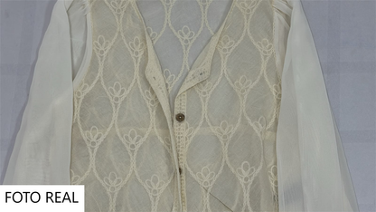 VJ126 - Blusa Bordada con Encaje