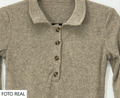 RPW020 – Vestido Canalé Tipo Polo