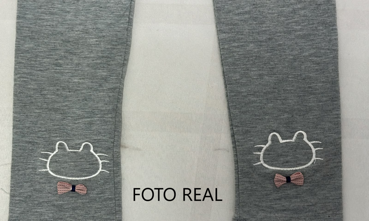 VLEG103 - Leggings Infantil con Bordado de Gatito