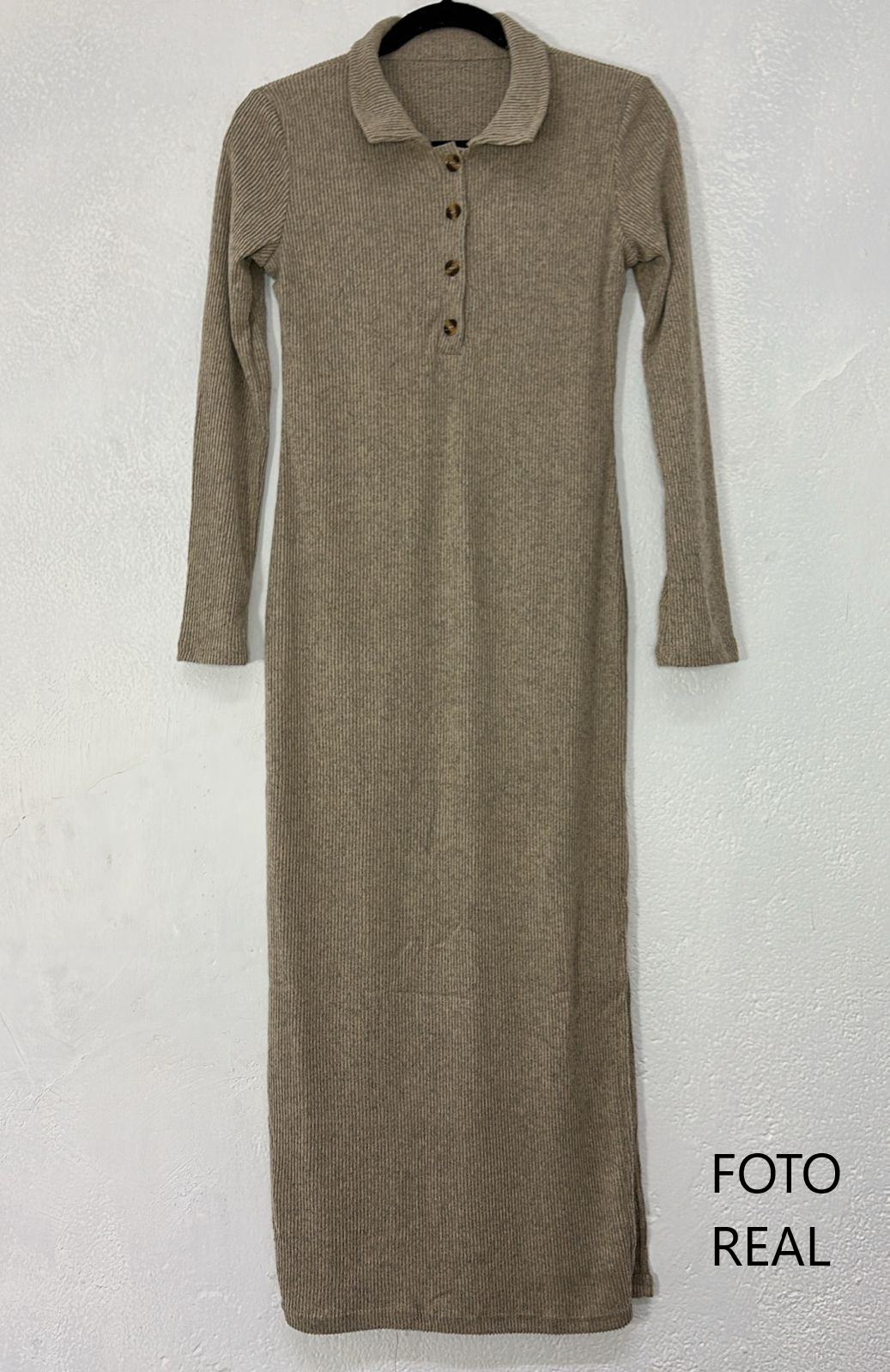 RPW020 – Vestido Canalé Tipo Polo
