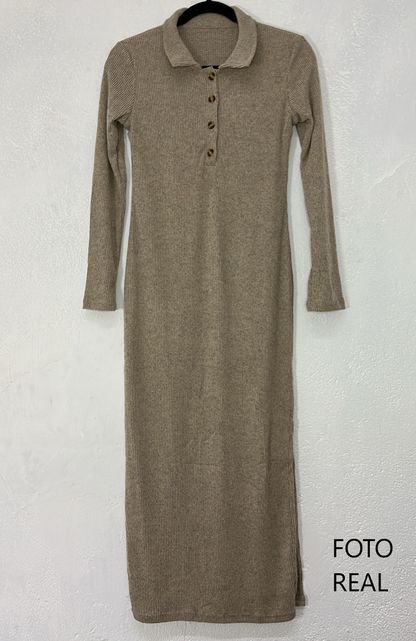 RPW020 – Vestido Canalé Tipo Polo