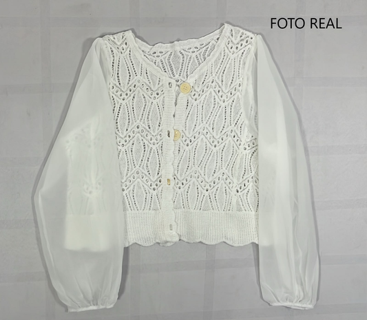 VJ127 - Blusa Bordada Tejida