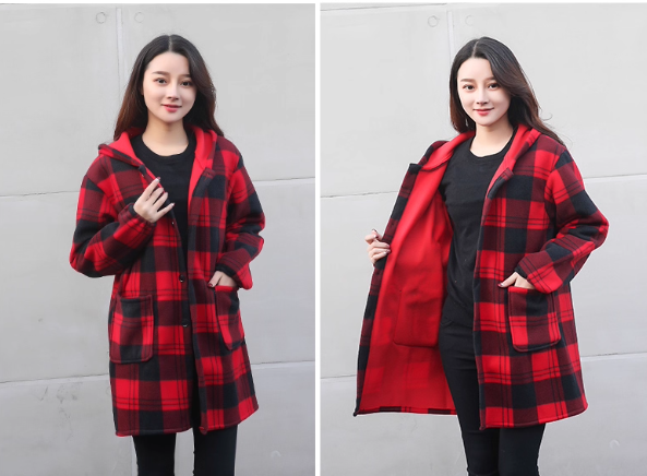 VC115 - Chamarra térmica a cuadros con capucha