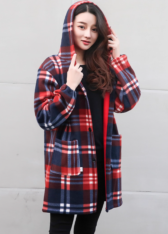 VC115 - Chamarra térmica a cuadros con capucha