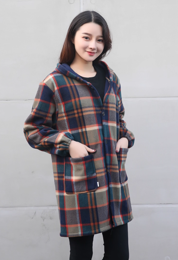 VC115 - Chamarra térmica a cuadros con capucha