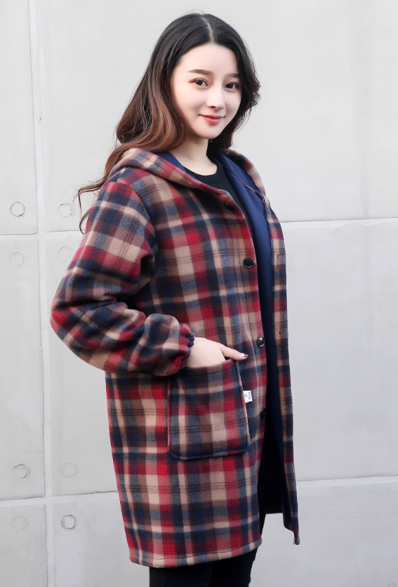 VC115 - Chamarra térmica a cuadros con capucha