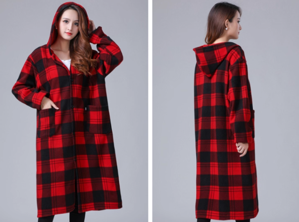 VCL125 - Chamarra térmica a cuadros con capucha