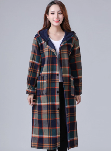 VCL125 - Chamarra térmica a cuadros con capucha