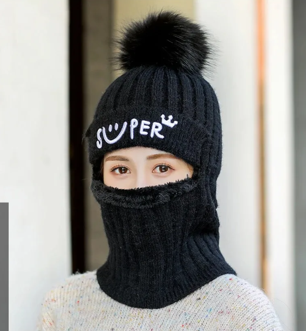 VH008 - Gorro Bufanda Integrado con Pompón