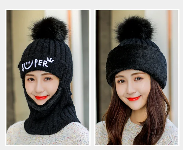 VH008 - Gorro Bufanda Integrado con Pompón