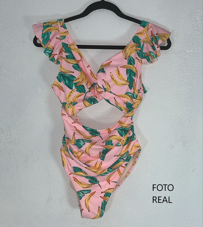 TBD004 - Traje de baño floral con corte moderno