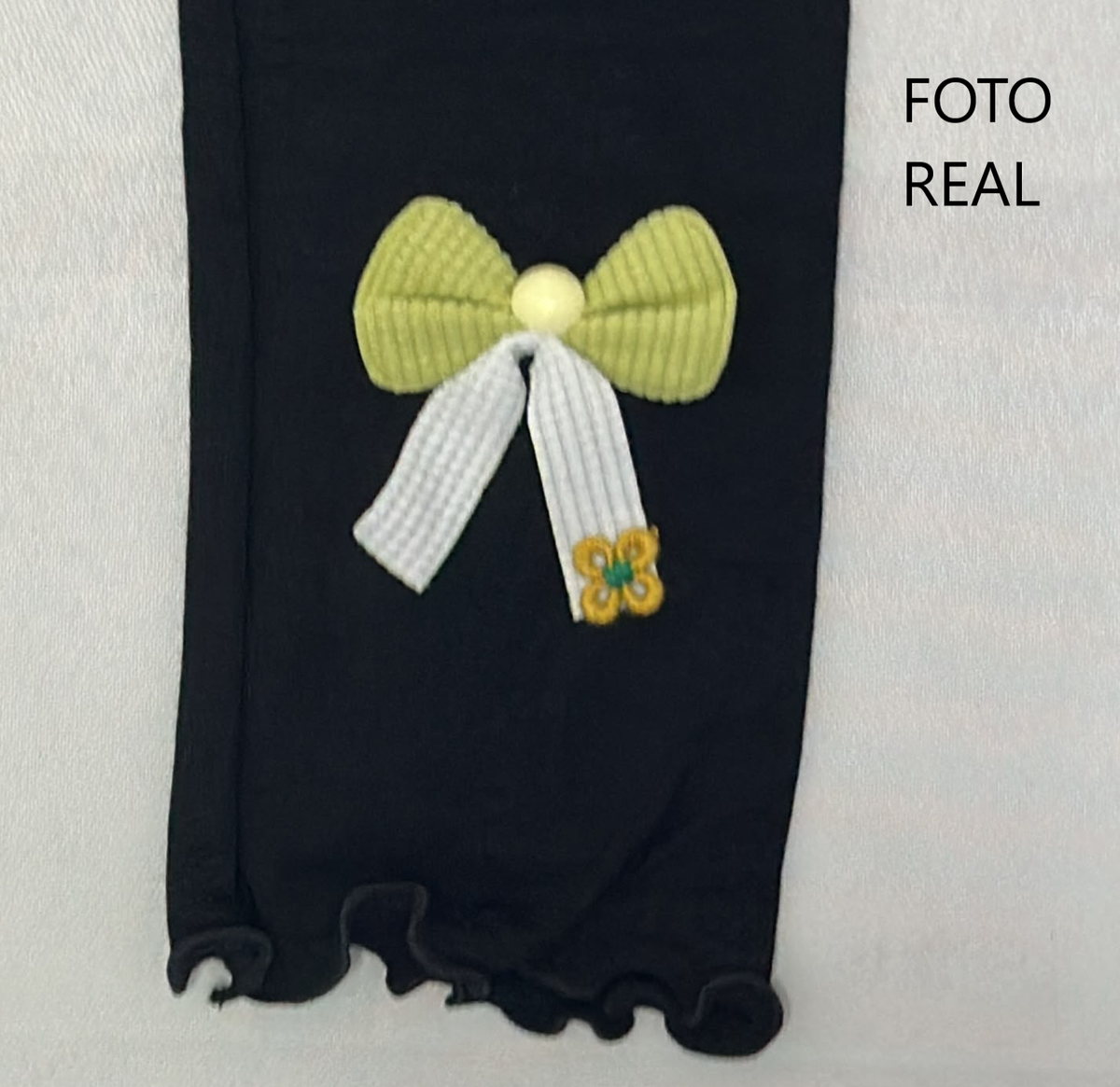 VLEG105 - Leggings Infantil Acanalado con Moño Decorativo