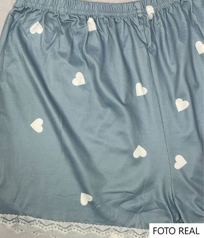 VCC04 - Conjunto Pijama Satinado con Encaje