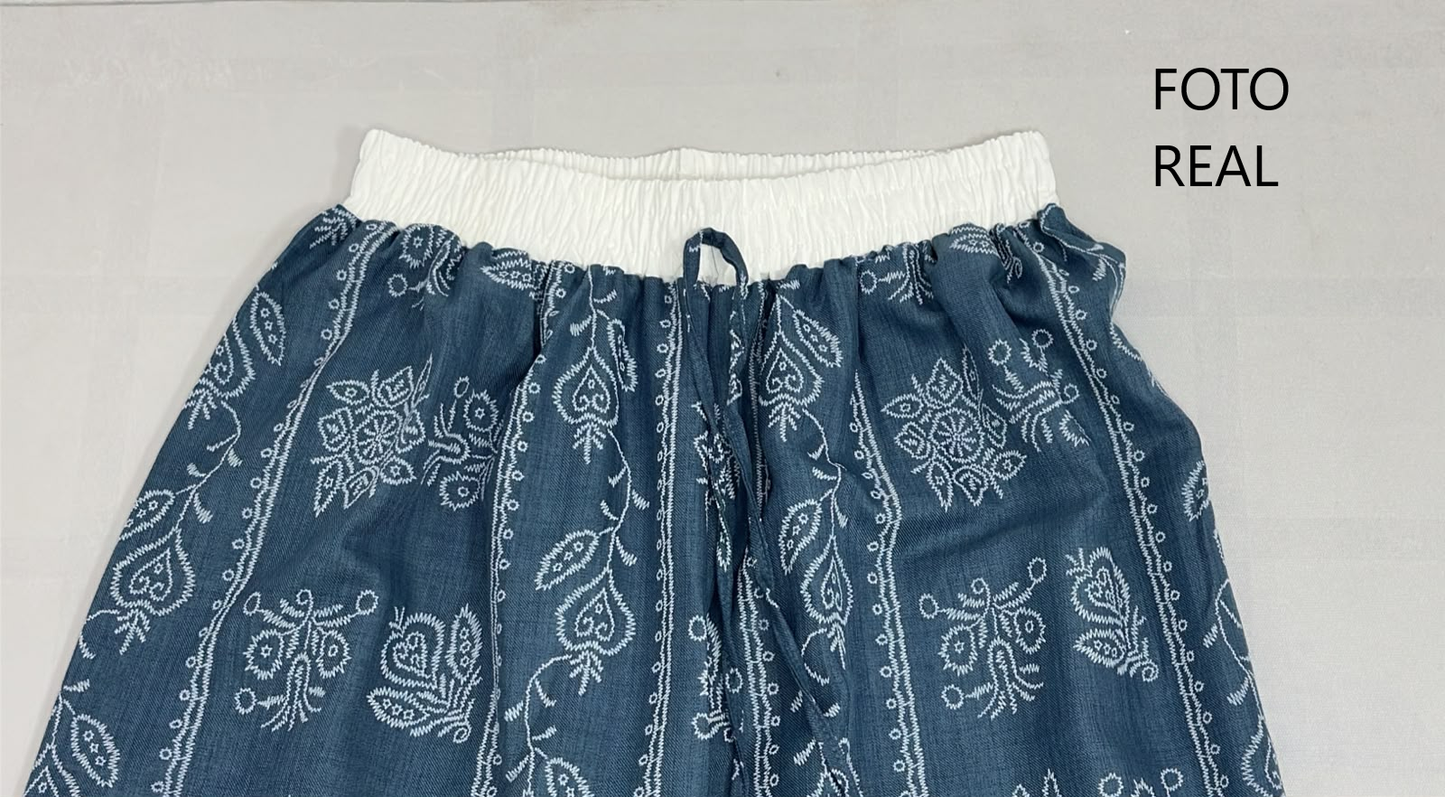 PLZ162 - Pantalón Palazzo Estampado Dama