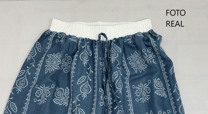 PLZ162 - Pantalón Palazzo Estampado Dama