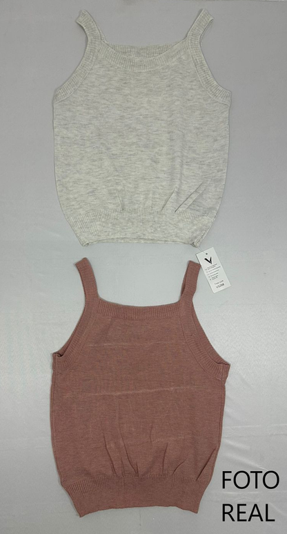 VS268 - Top tejido sin mangas cuello redondo