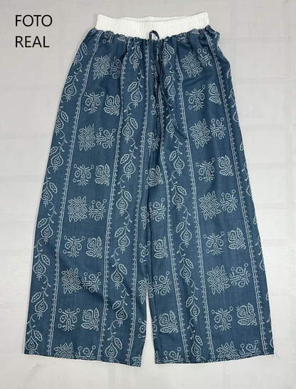 PLZ162 - Pantalón Palazzo Estampado Dama