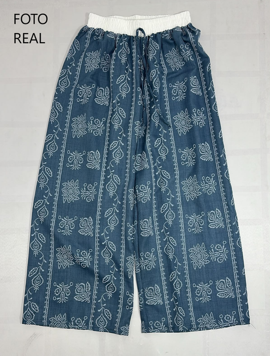 PLZ162 - Pantalón Palazzo Estampado Dama