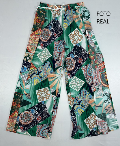 B3108 - Pantalón estampado fluido