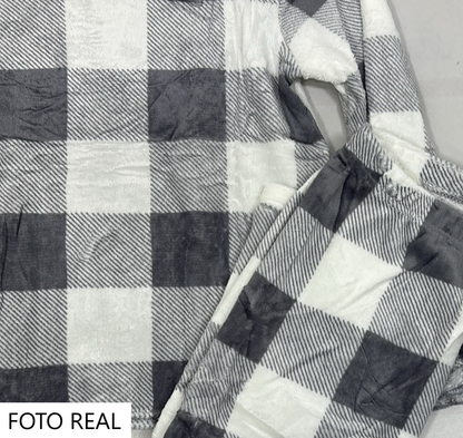 SUVD - Pijama Polar a Cuadros para Dama