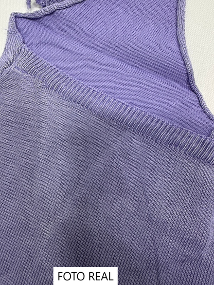 VT351 - Top halter básico tejido