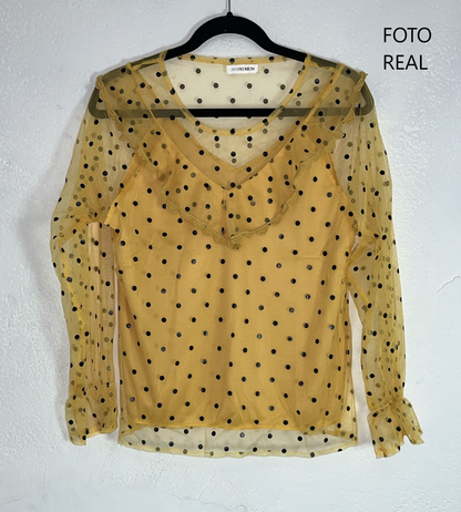 GBL32 - Blusa de lunares con transparencias